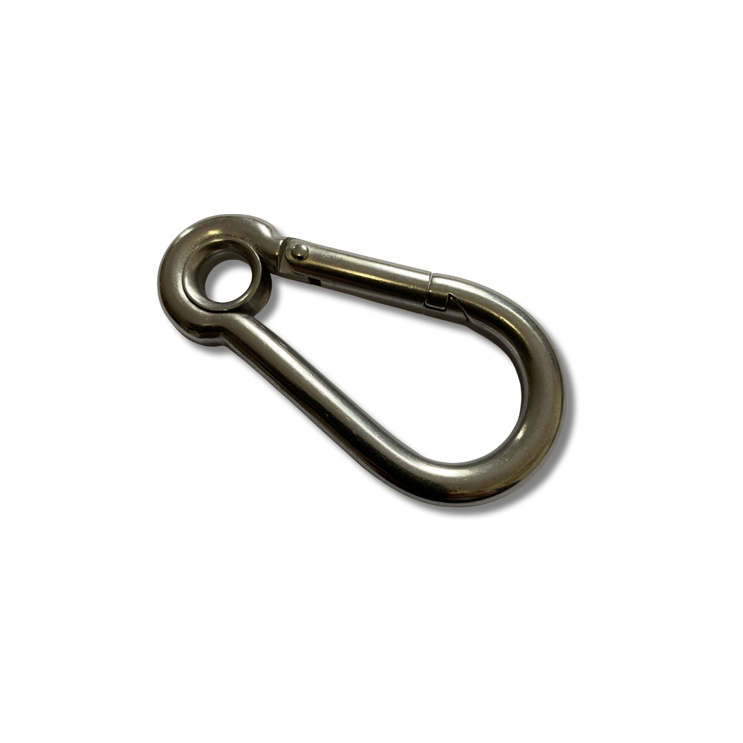 Carbine Hook with Eyelet- Stainless Steel - 8mm