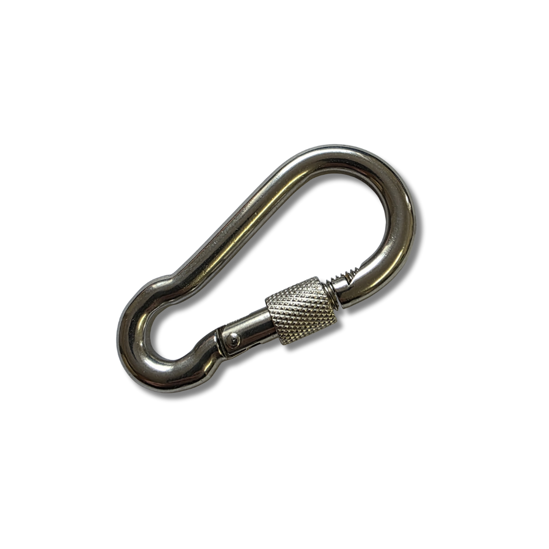Carbine Hook with Retaining Ring - Stainless Steel - 8mm