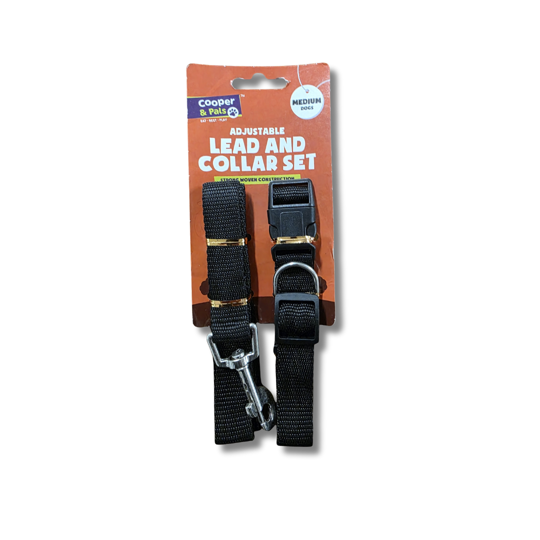 Cooper & Pals Dog Lead and Collar Set - For Medium Dogs