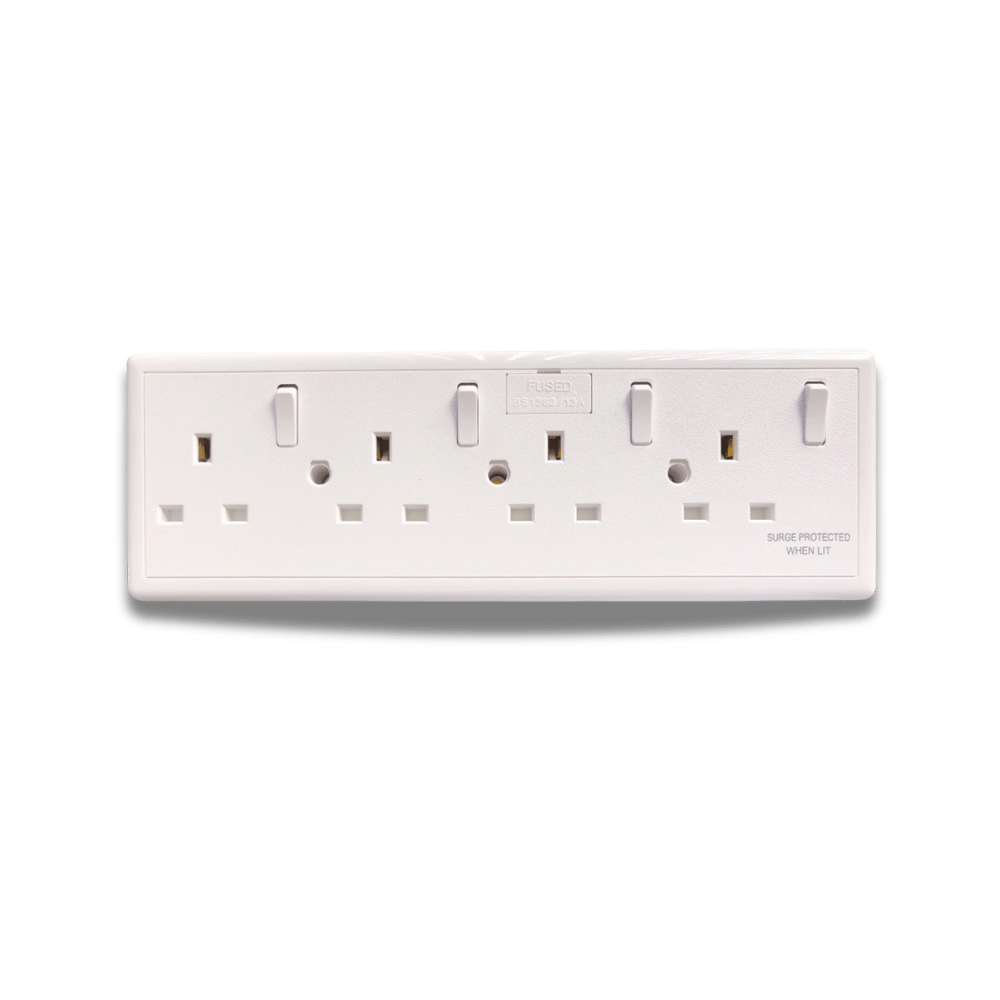 Lyvia 4 Gang Switched Converter Socket (white)