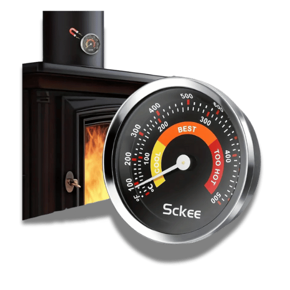 Magnetic Wood Stove Thermometer - 100-900°F/0-500°C