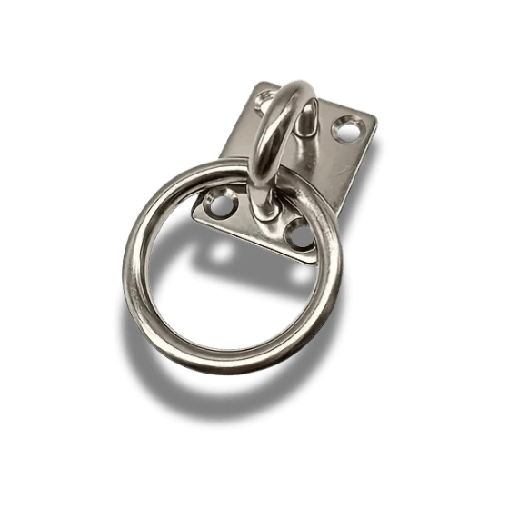 Stainless Steel Square Eye Plate with Ring - With Screws