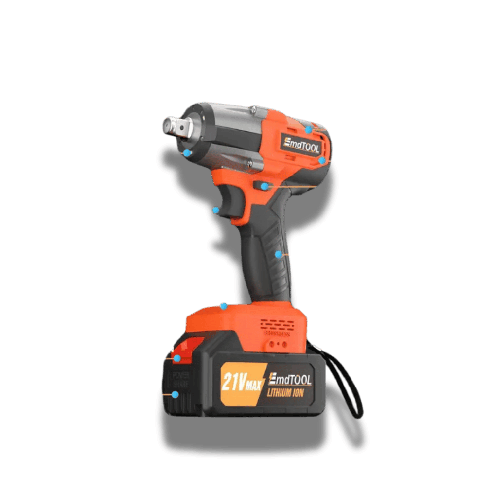 Cordless Impact Wrench 1/2" Set- with Battery, Charger & Attachments