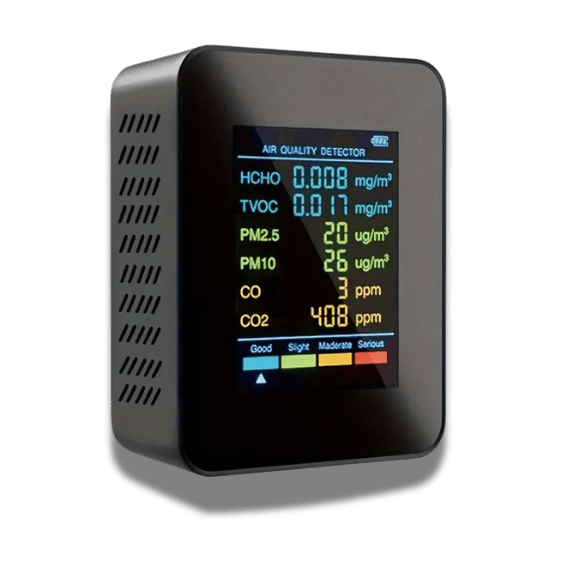 6-in-1 Air Quality Monitor alarm - CO2, CO, PM2.5, PM10, HCHO, TVOC