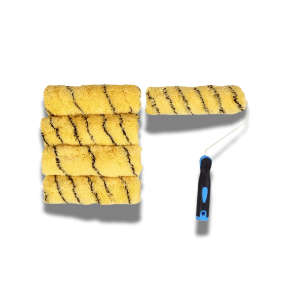 Paint Roller Set - 9-Inch Foam Rollers with Metal Handle (6-Pack)