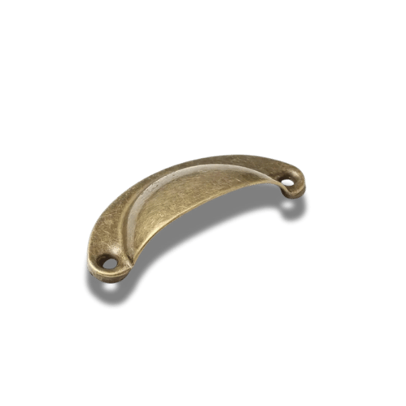 Cabinet Drawer Pull inset  Vintage Brass Style