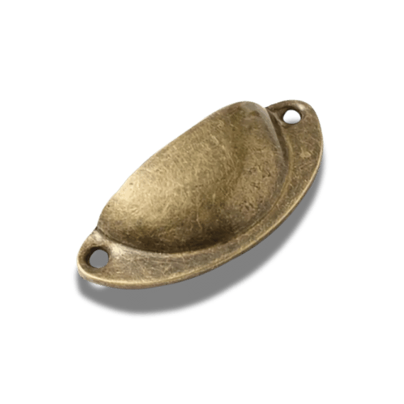 Cabinet Drawer Pull inset  Vintage Brass Style