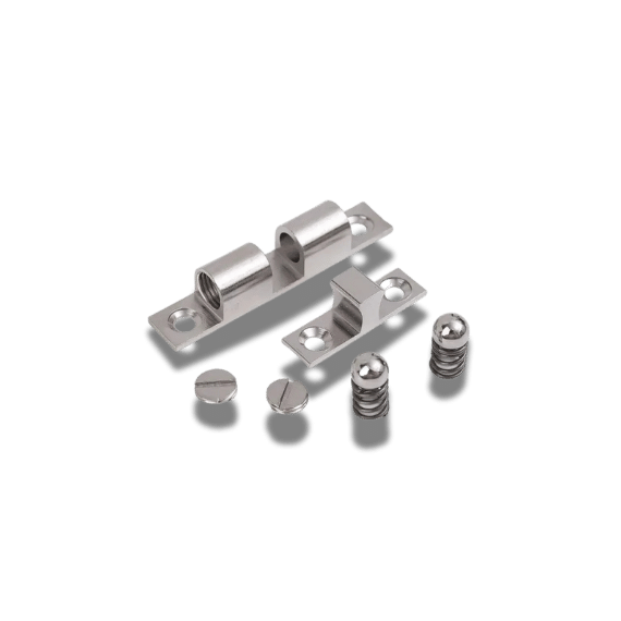 Furniture Door Ball Latch - Brass Double Roller  - 1.85 inch