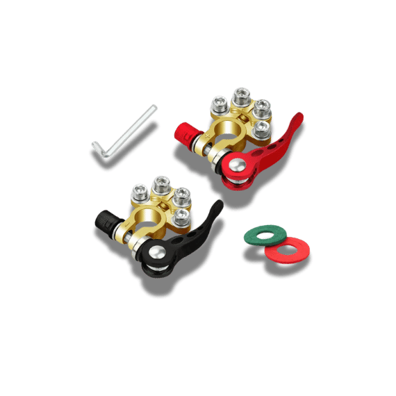 Battery Terminal Connectors - 4 Way Quick Release 2 Pack