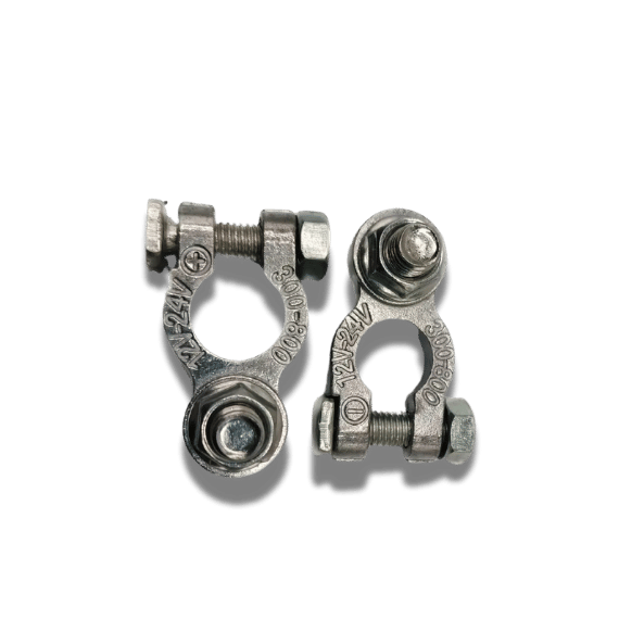 Durable Battery Terminal Clamps - Zinc Alloy 2 Pack