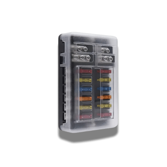 12-Way Car Boat Blade Fuse Box - LED Indicator, 12V 32V