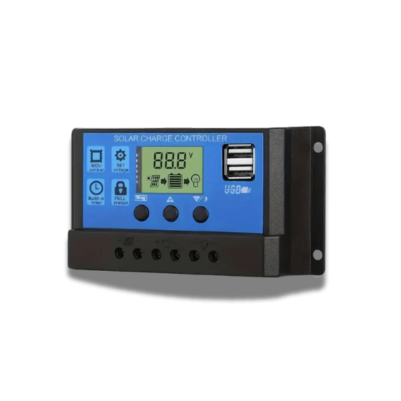 Solar Charge Controller - LCD, Dual USB, 12V/24V PWM - 80Amp