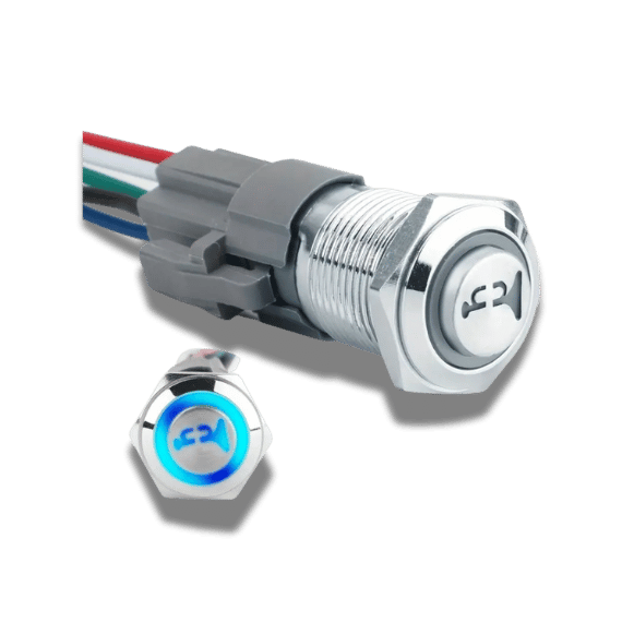 12V Horn Button - Stainless Steel, Instant Switch