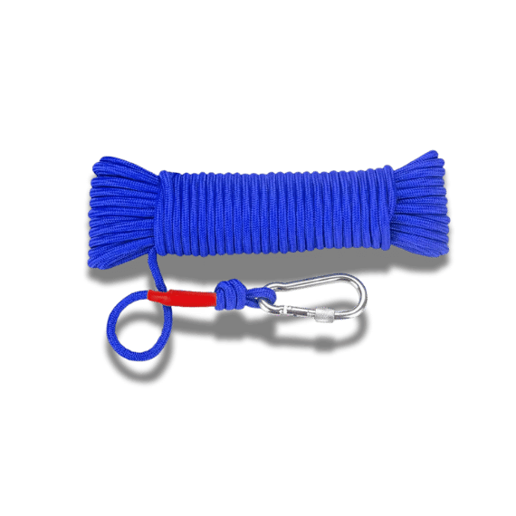 Magnet Fishing Rope - 20m with Carbine Hook & Retaining Ring