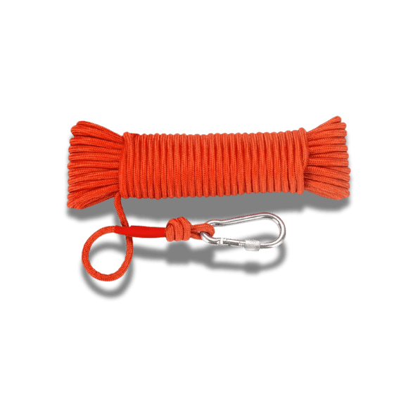 Magnet Fishing Rope - 20m with Carbine Hook & Retaining Ring