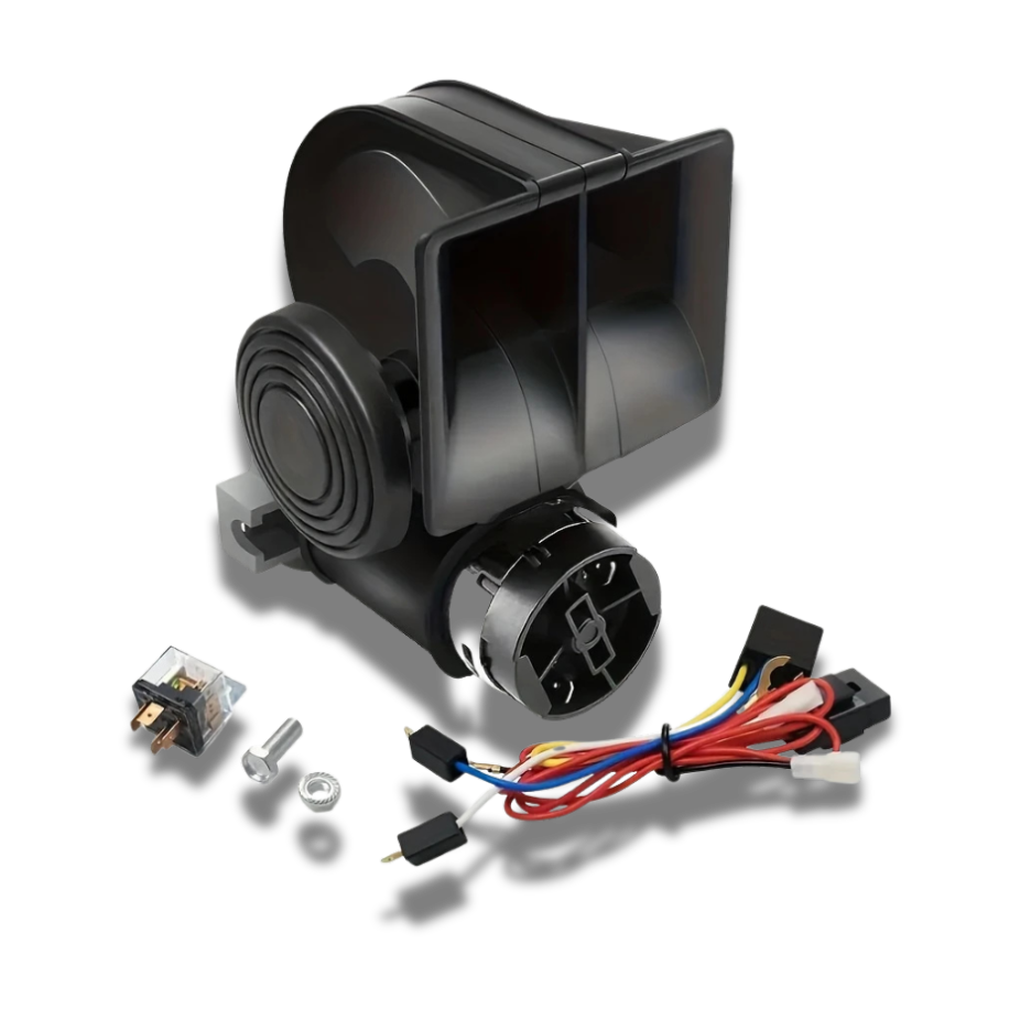 Compact Twin Air Horn - Super Loud - Black - 12V
