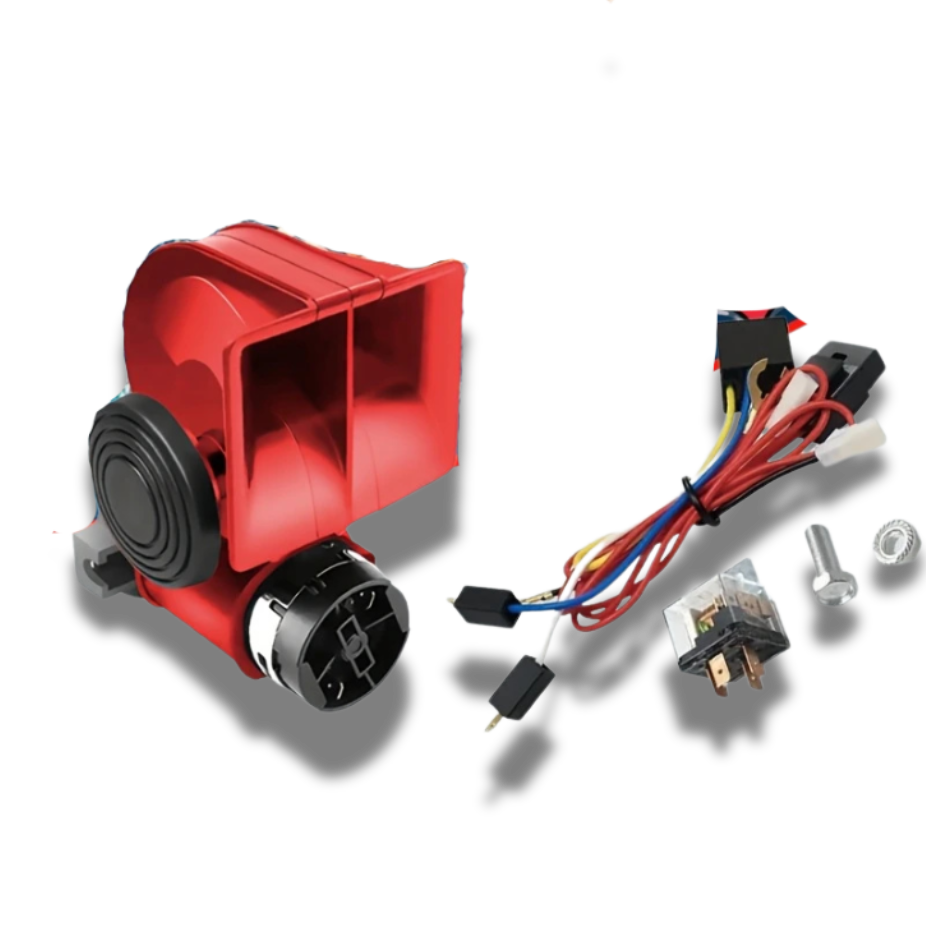 Compact Twin Air Horn - Super Loud - Red