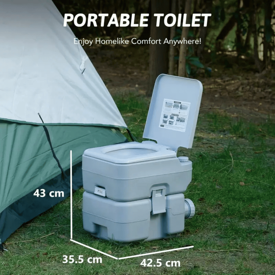 20L Portable Camping Toilet Porta Potti - Easy Clean, Whirlpool Flush