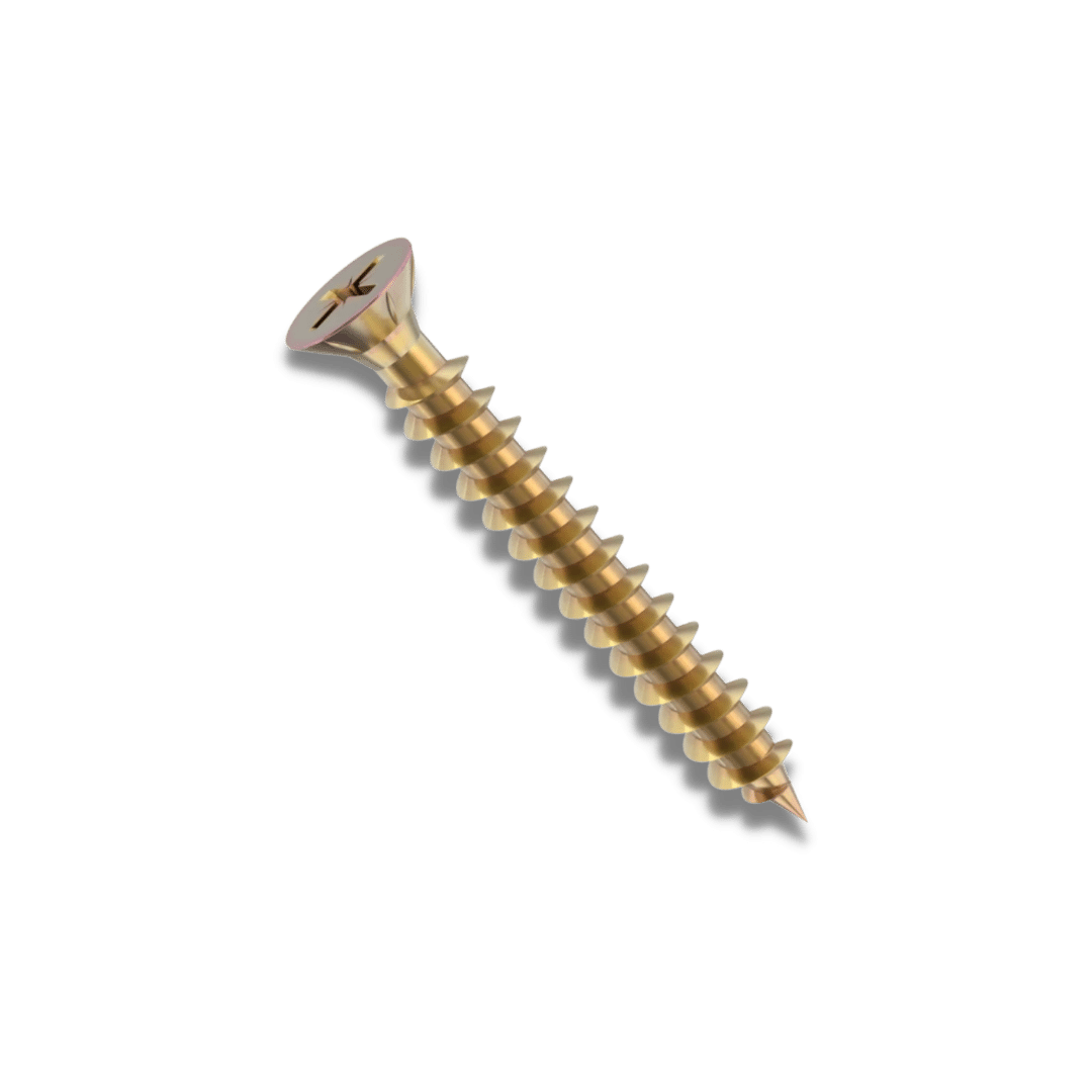 Pozi Countersunk Screws - Yellow Zinc Plated