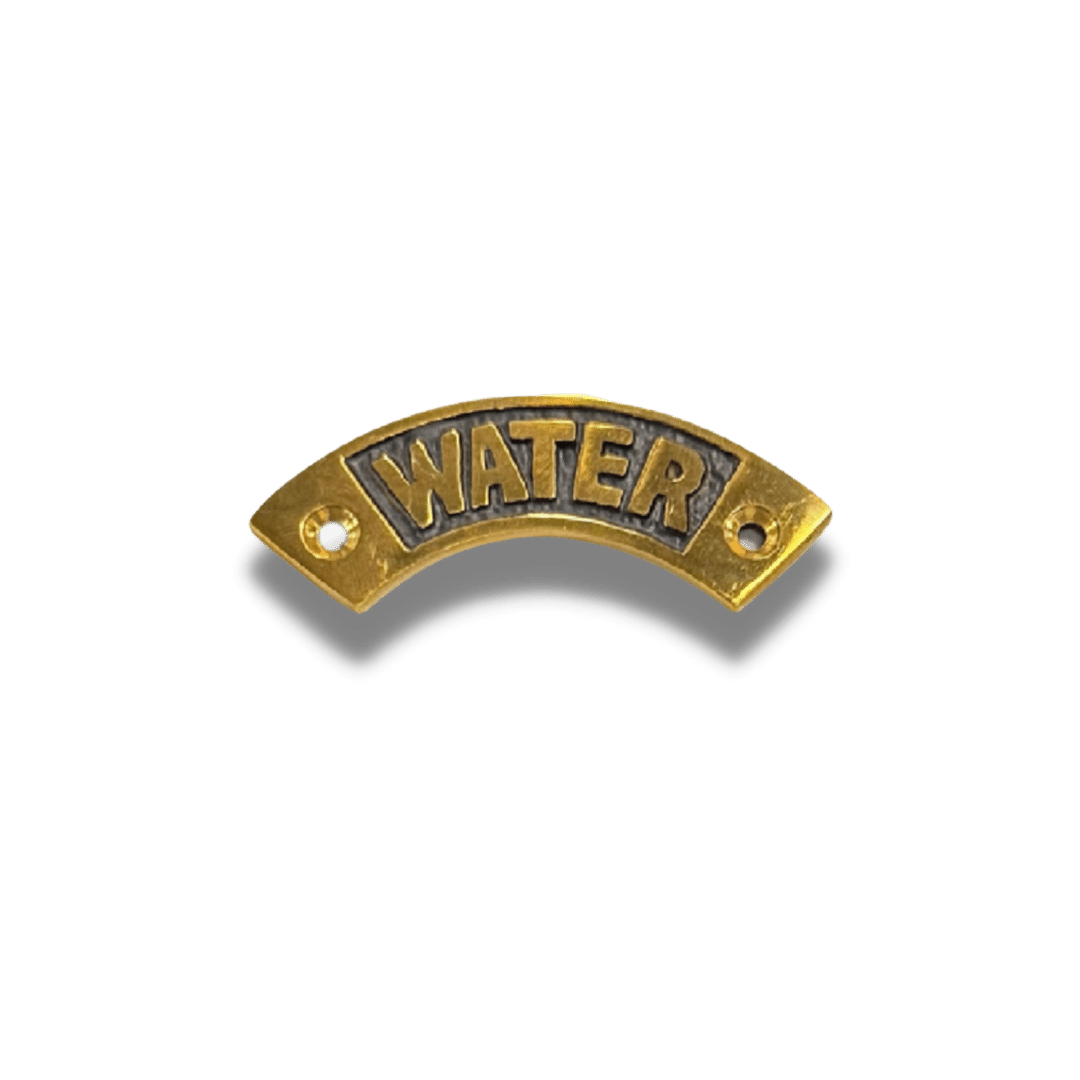 Water - Nameplate Brass Curved