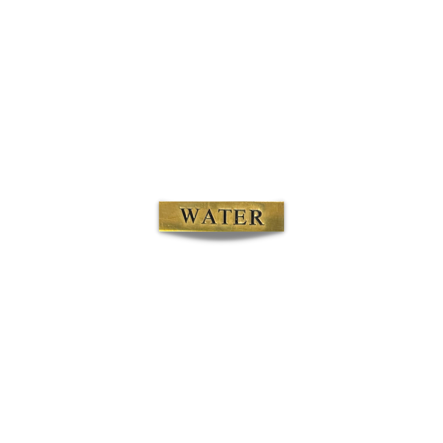 Water - Nameplate Small Brass