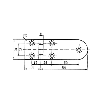 Hinge 116 x 40 - Stainless Steel