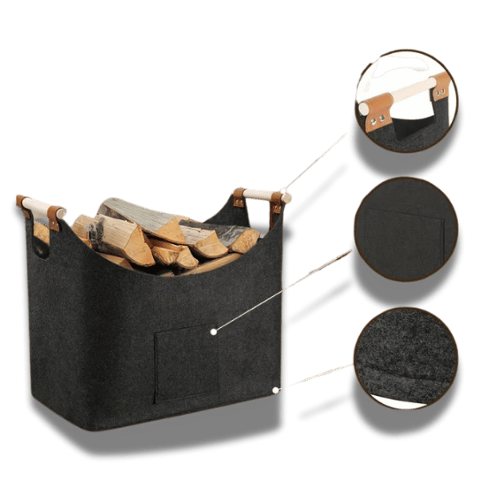Firewood Storage  Felt Tote Bag