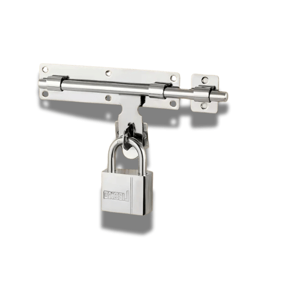 Stainless Steel Slide Bolt Latch - Padlock Hole, Heavy-Duty