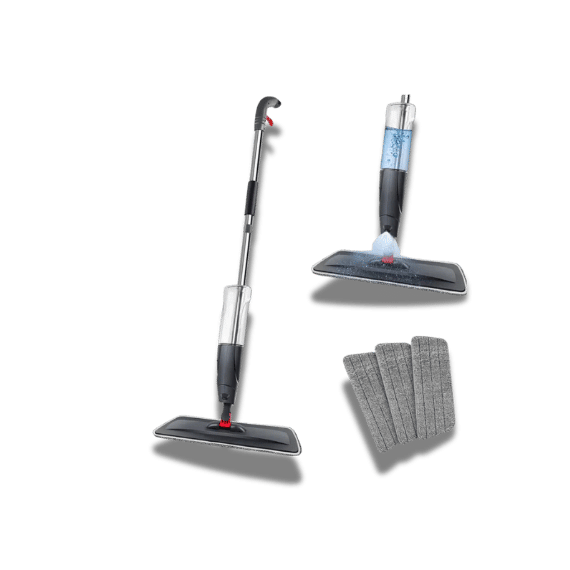 Spray Mop with 700ML Bottle - Microfibre Floor Cleaner (3 Pads)