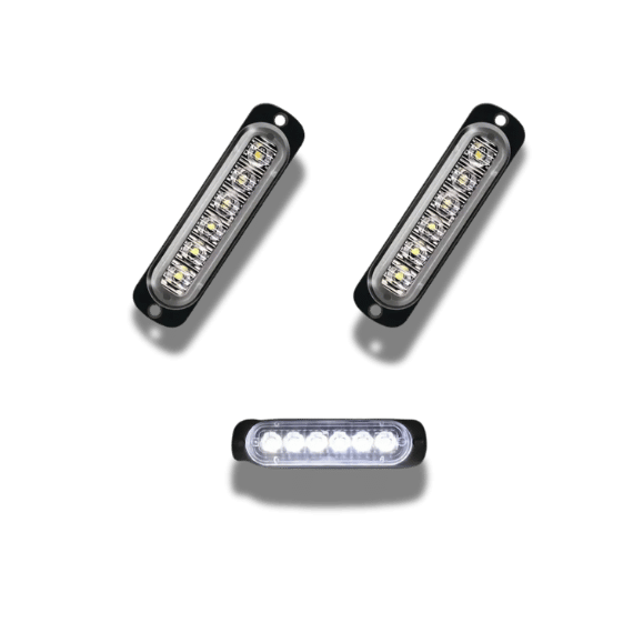LED Light Bar - 6LED, 12-24V, White (2pcs)