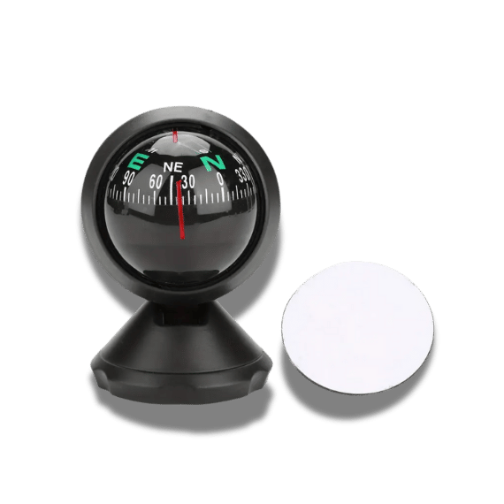 Black Electronic Compass Ball - Waterproof, Adjustable Mount