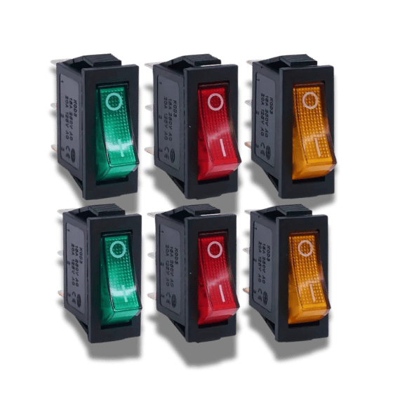 Rocker Switch - Pack of 4 - 4 Colors