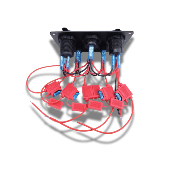 5 Gang 3-Pin Toggle Switch Panel - 12V Red for Cars & Boats