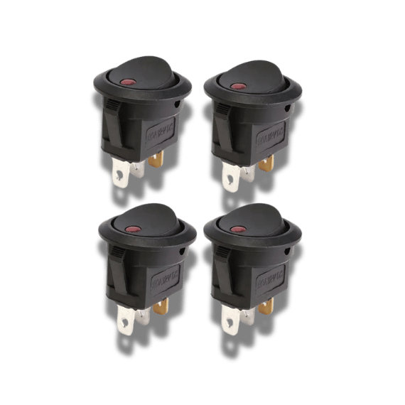 UMLIFE 12V Round Rocker Switches - ON-OFF, LED Light,