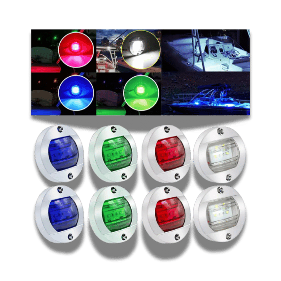 Colour LED Navigation Lights - Boat Safety