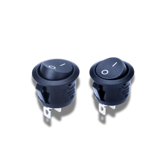 Round Rocker Switch Pre wired - 12V Mini Toggle - Single pack