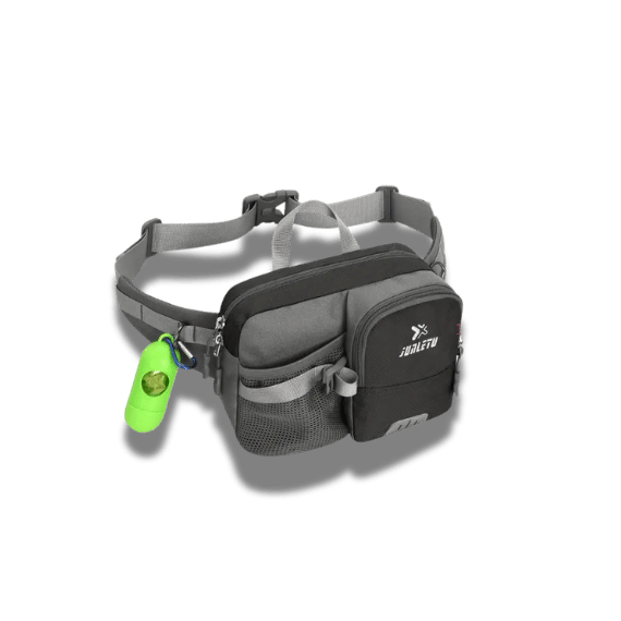 Hands Free Retractable Dog walking Bag, Bag Holder & Leash  Attach - Black