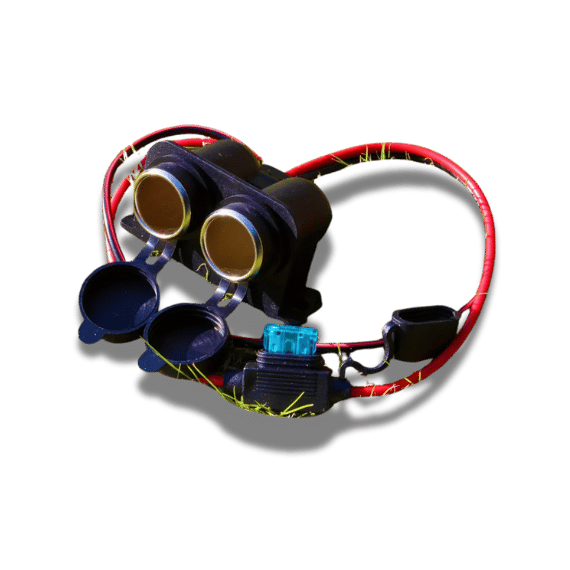 Car Plug Socket with 15A Fuse - 12V, Dual Outlet