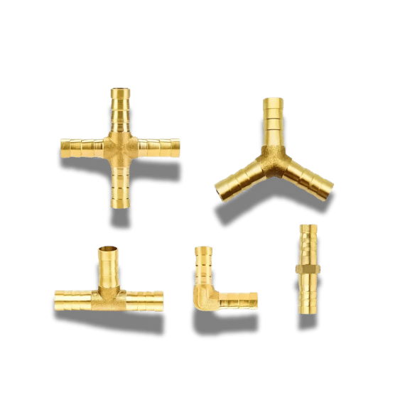 Universal Brass Wye Connectors - 10pcs, 90 Degree
