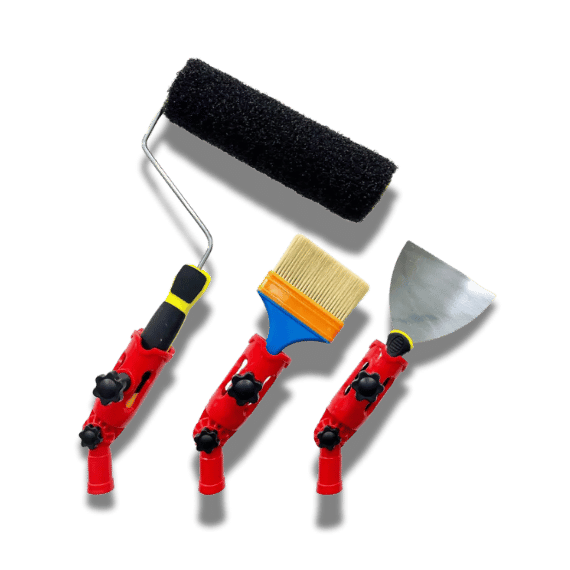 Multi-Angle Paint Brush Extension - Red, High Ceilings