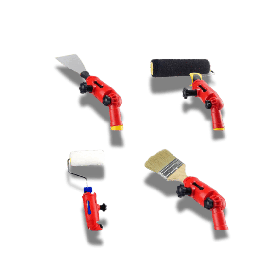 Multi-Angle Paint Brush Extension - Red, High Ceilings