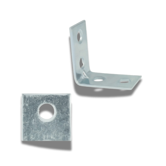 Heavy-Duty L-Shaped Corner Brackets - 12pcs, White Zinc