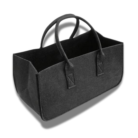 Large Felt Firewood Carrier Bag Black