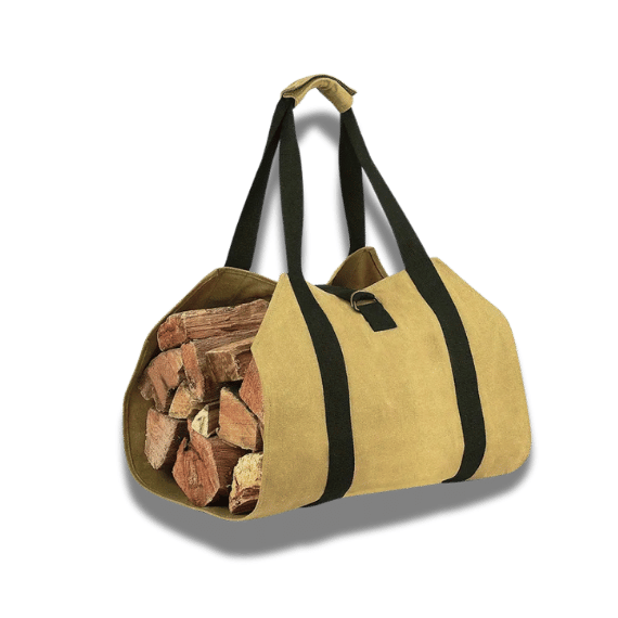 Canvas Firewood Storage Bag khaki