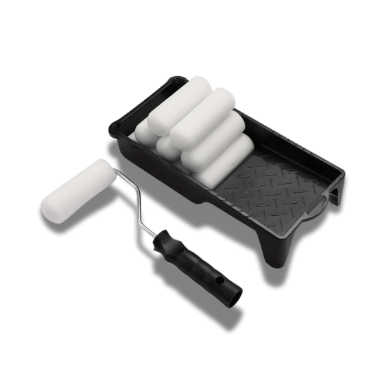 4 inch Foam Paint Roller Set Black