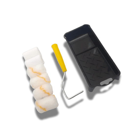 Mini 2" Paint Roller Brush Set 4 Foam, 2 Sponge, Tray