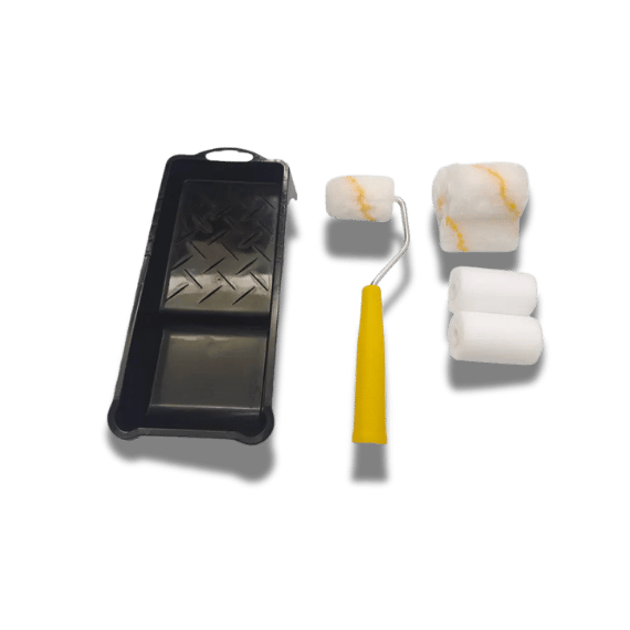 Mini 2" Paint Roller Brush Set 4 Foam, 2 Sponge, Tray