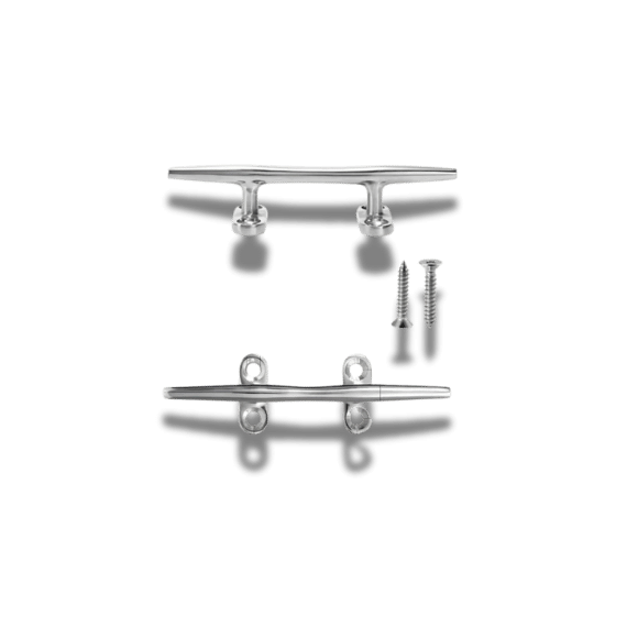 Stainless Steel Boat Cleat 4 inch with Screws One Piece
