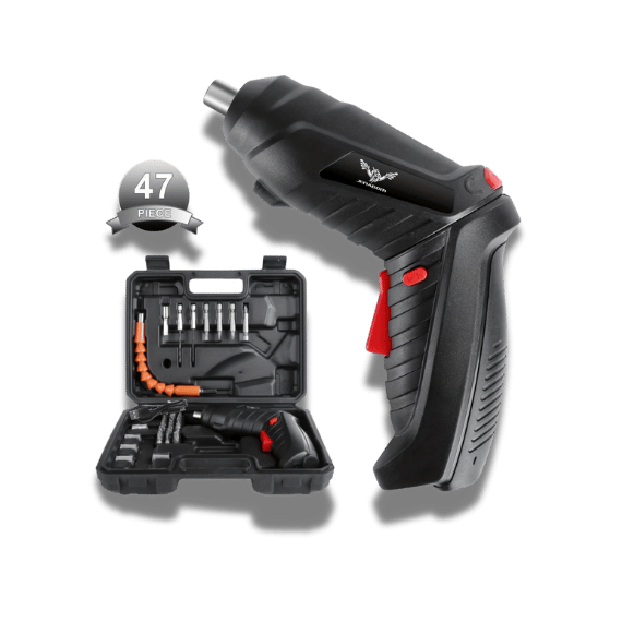 Cordless Screwdriver Tool Set: 47Pcs With 1300Mah Battery