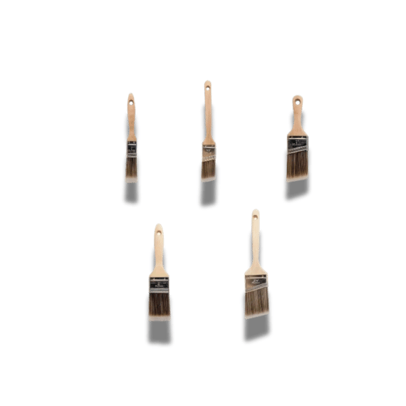 5Pcs Professional Paint Brush Set: Wooden Handles & Synthetic Bristles For DIY Projects